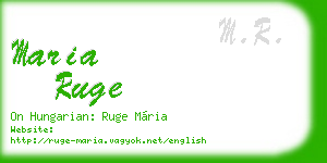 maria ruge business card